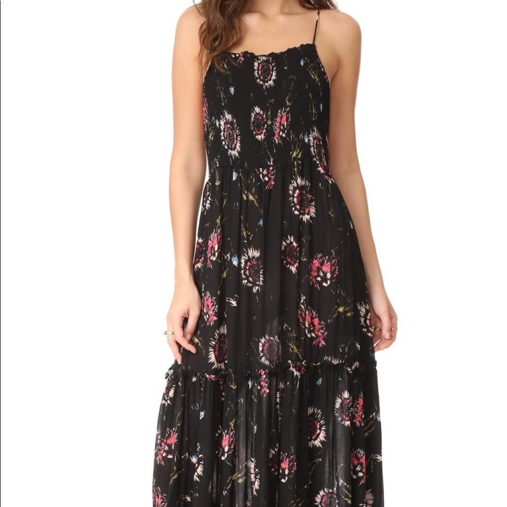 Free people - black floral maxi dress